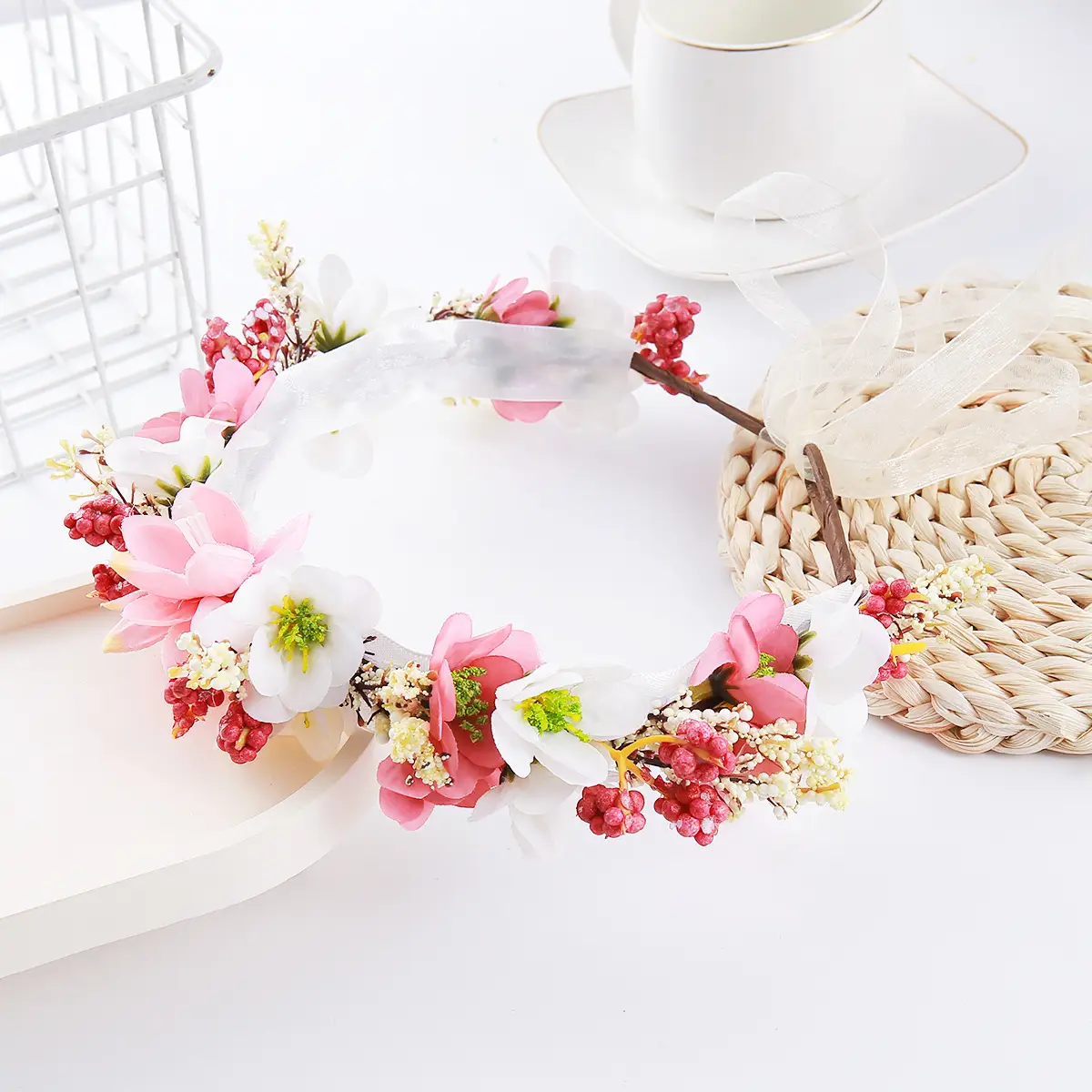 Floral Crossbody Belt with Roses & Bow — feature 7
