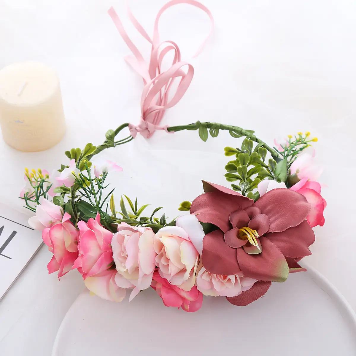 Floral Crossbody Belt with Roses & Bow