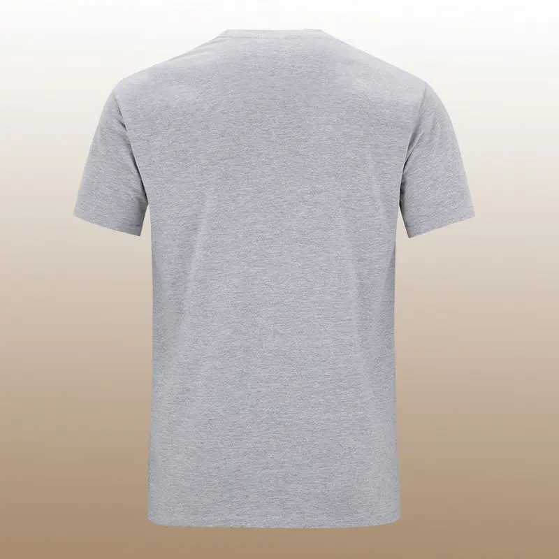 Men Grey Cotton Short Sleeve T-Shirt Large - Image 19