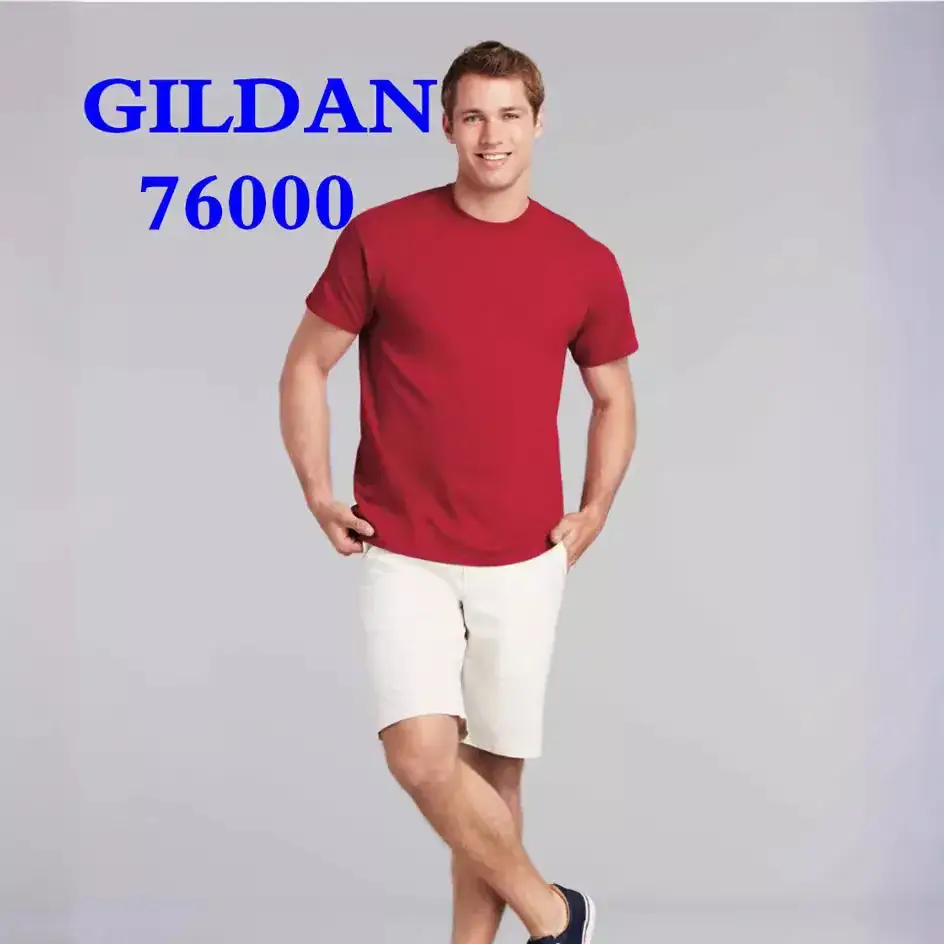 180g Cotton GILDAN T-Shirt Orange Short Sleeve - Image 37