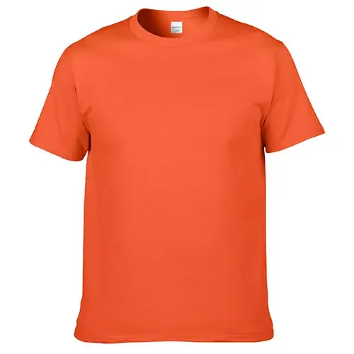 180g Cotton GILDAN T-Shirt Orange Short Sleeve - Image 24