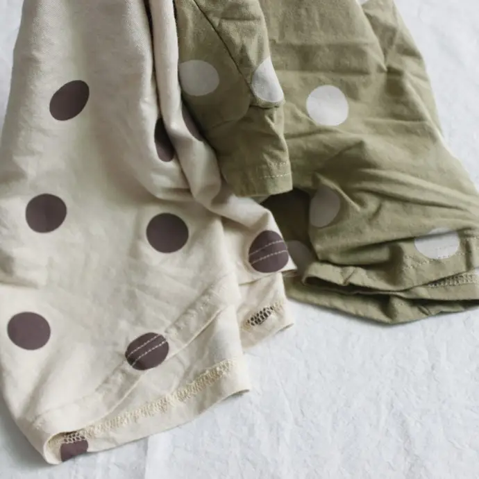 Kids Polka Dot Cotton T-Shirt Green Round Neck - Image 4