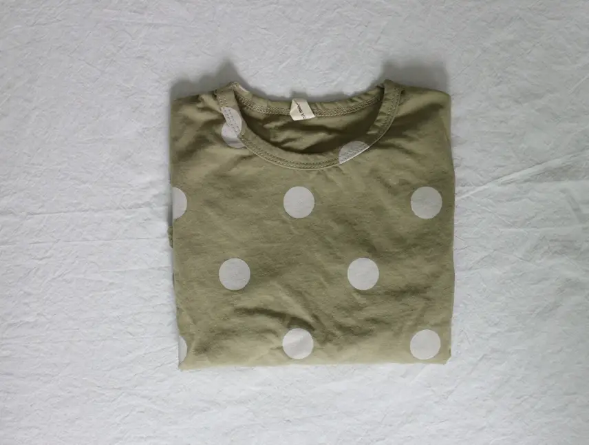 Kids Polka Dot Cotton T-Shirt Green Round Neck — feature 17
