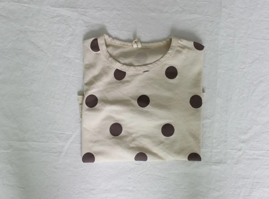 Kids Polka Dot Cotton T-Shirt Green Round Neck — feature 18
