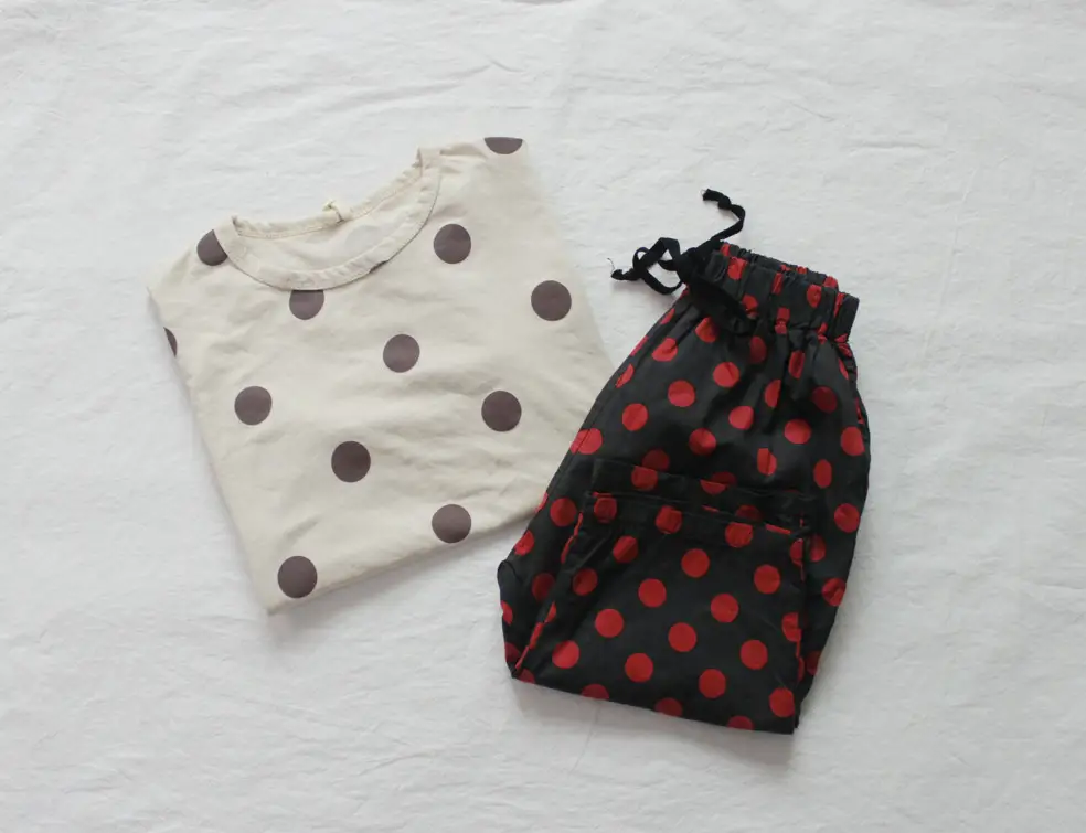 Kids Polka Dot Cotton T-Shirt Green Round Neck — feature 21