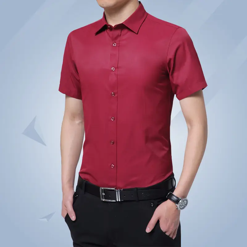 Men's Light Blue Korean Style Slim Fit Shirt - Image 7