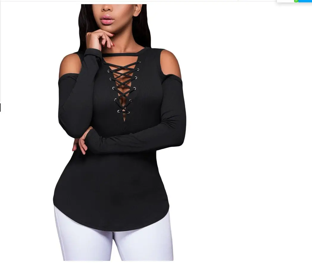 2021 Cross-Body Hot Women's Maroon Long Sleeve T-Shirt - Image 7