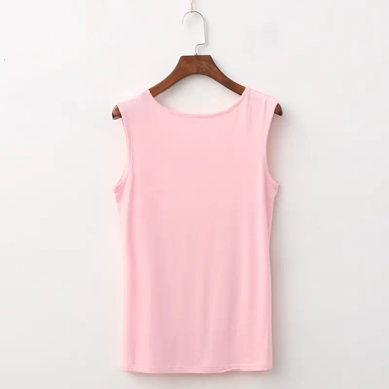 Pink Sleeveless Vest for Women Combed Modal Extra Large - Image 10