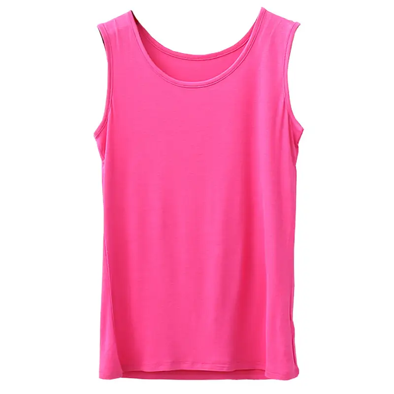 Pink Sleeveless Vest for Women Combed Modal Extra Large - Image 12