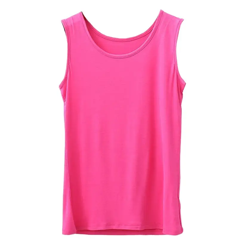 Pink Sleeveless Vest for Women Combed Modal Extra Large
