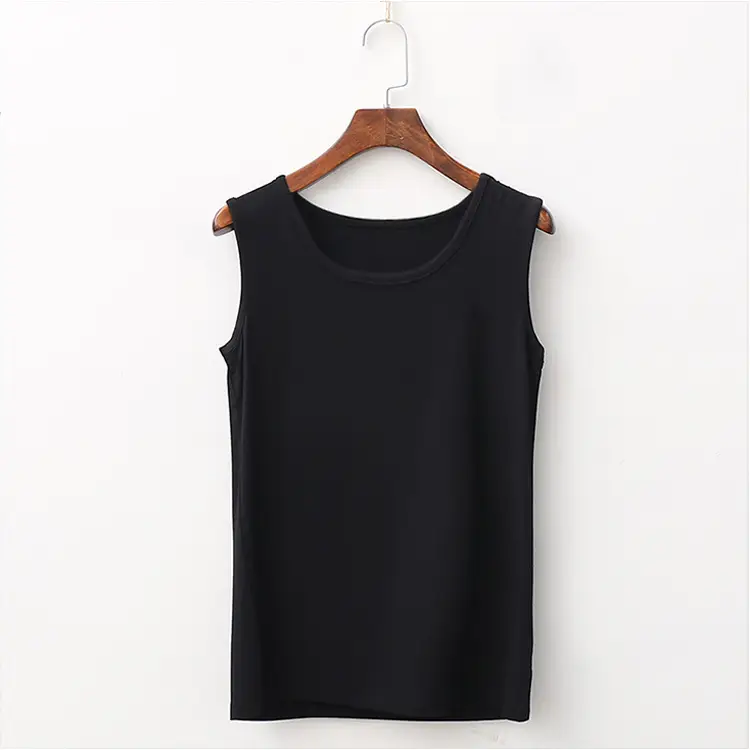 Pink Sleeveless Vest for Women Combed Modal Extra Large - Image 2