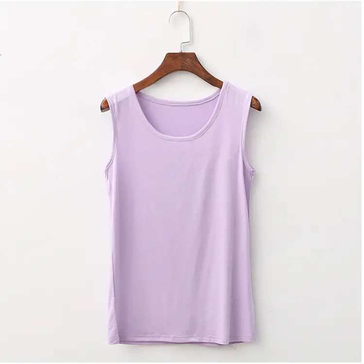 Pink Sleeveless Vest for Women Combed Modal Extra Large - Image 4