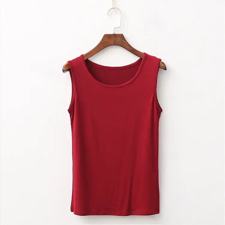 Pink Sleeveless Vest for Women Combed Modal Extra Large - Image 7
