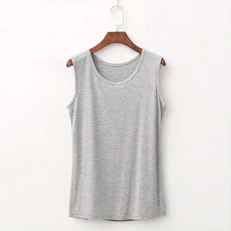 Pink Sleeveless Vest for Women Combed Modal Extra Large - Image 8