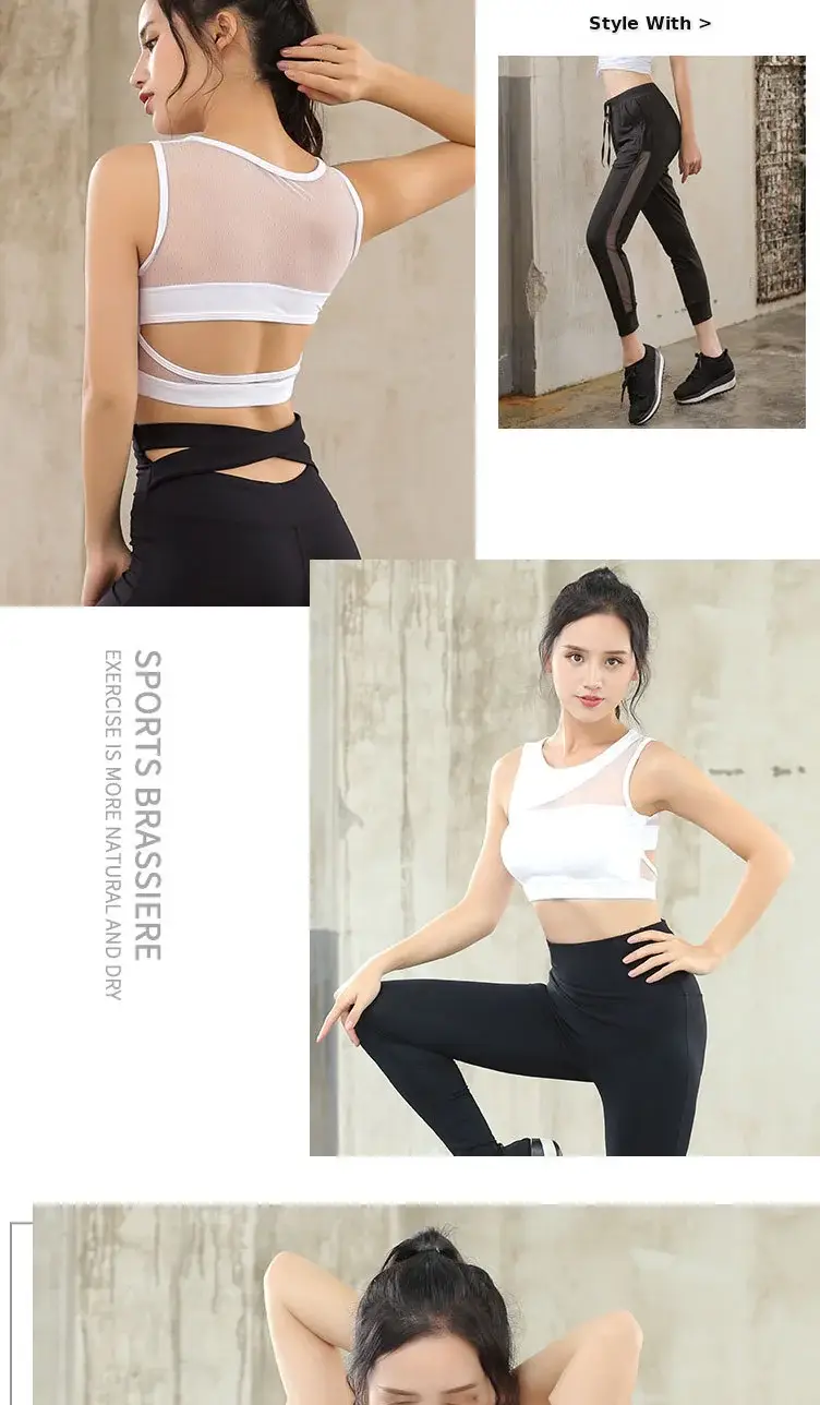 Black Mesh Sports Bra with Side Cutouts for Women — feature 11