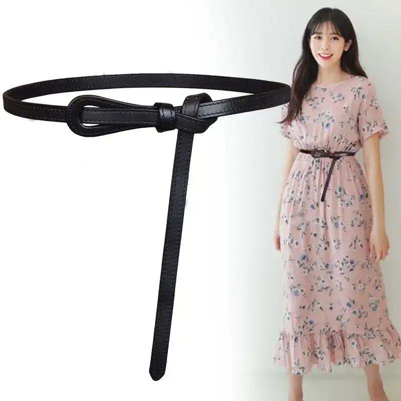 Korean Style Belted Coat Belt for Women Brown - Image 7