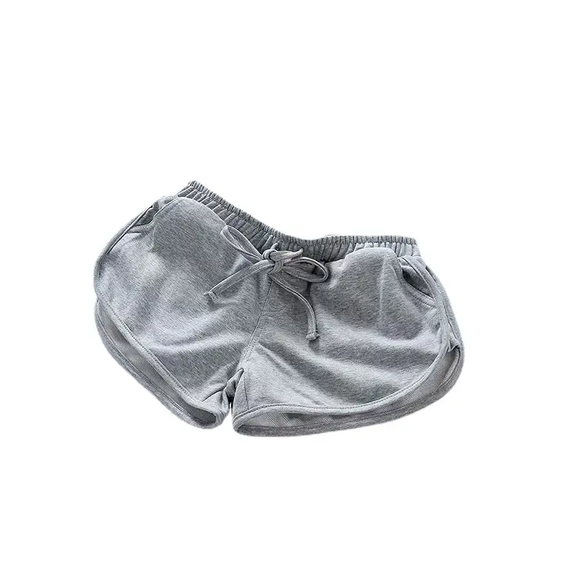 Women's Grey Drawstring High Waist Shorts - Image 6