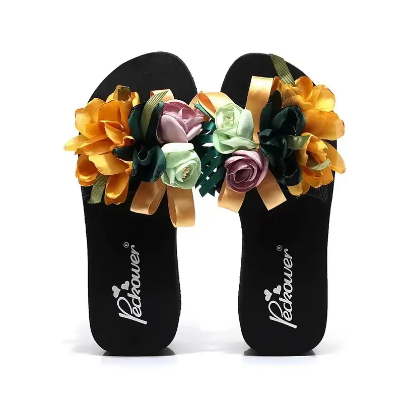 Shining 6cm Flip-Flops Women's Summer Fashion Outer Wear Thick-Soled Non-Slip Holiday Seaside Women's Beach Slippers