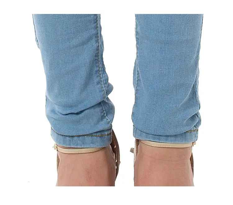 Women's Light Blue Stretch Denim Pencil Pants — feature 12