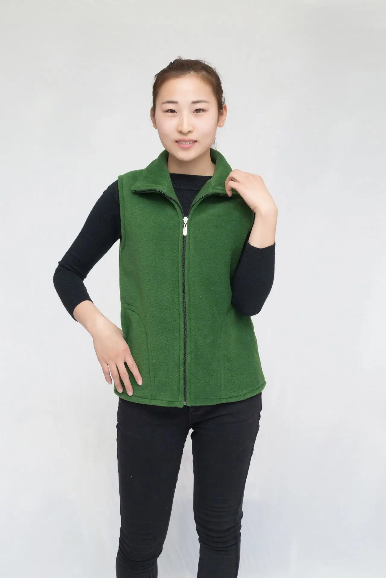 Red Fleece Vest for Women Winter Warm Cozy Top - Image 5
