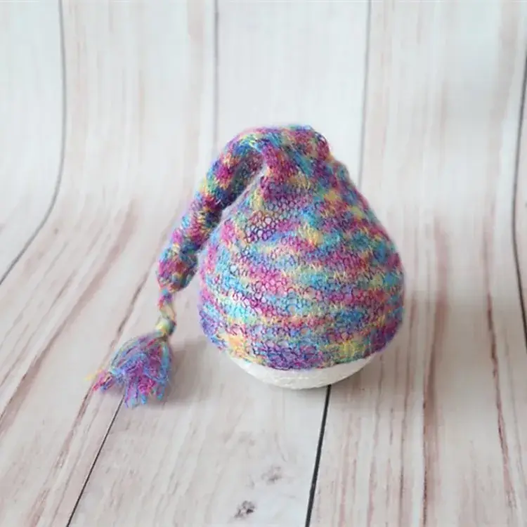 Baby Knitted Hat for Newborns Green Embroidered - Image 5