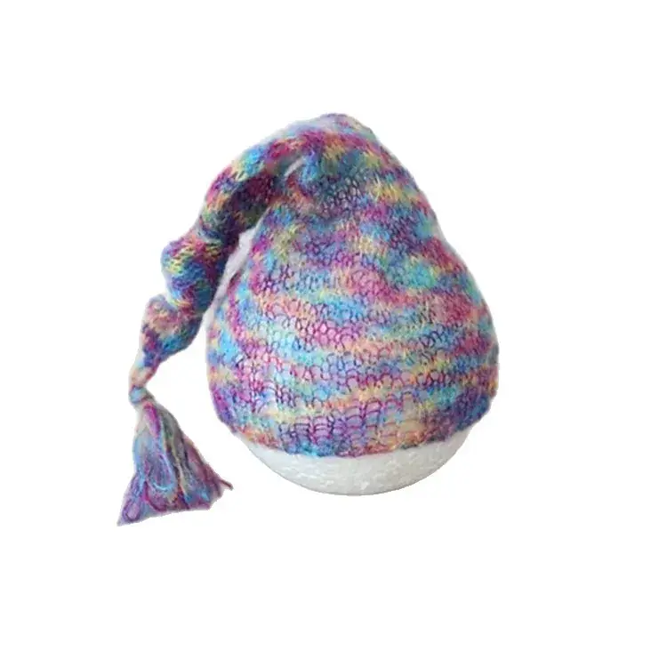 Baby Knitted Hat for Newborns Green Embroidered - Image 7