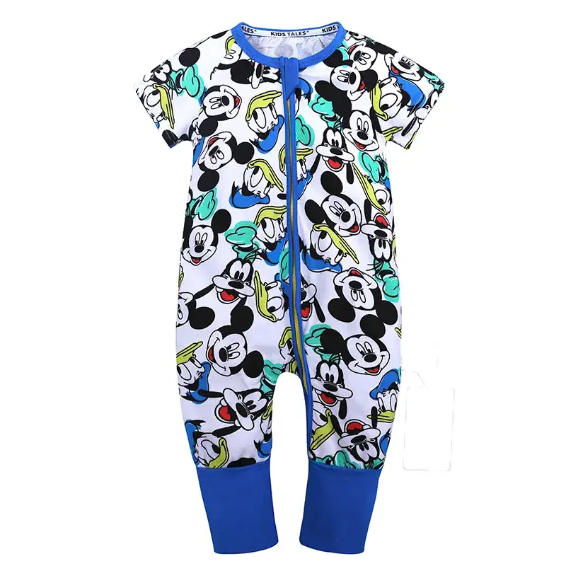 Baby Bamboo Leaf Short Sleeve Jumpsuit