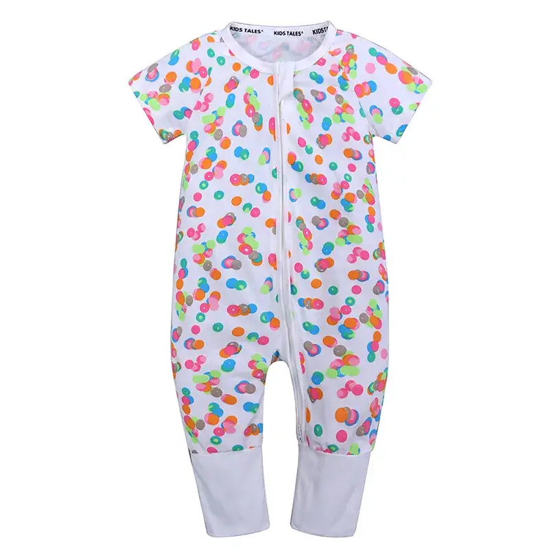 Baby Bamboo Leaf Short Sleeve Jumpsuit