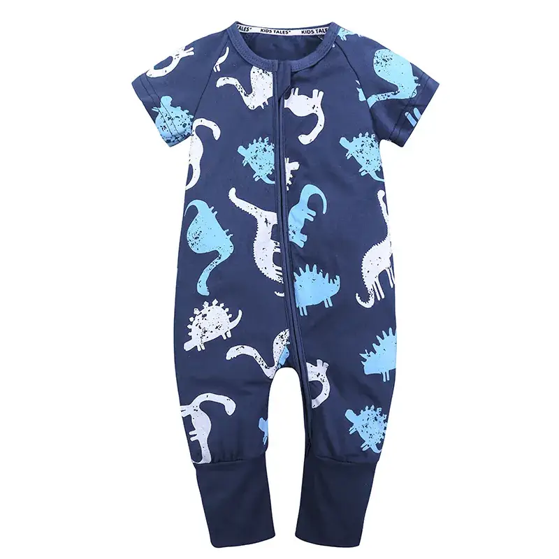 Baby Bamboo Leaf Short Sleeve Jumpsuit
