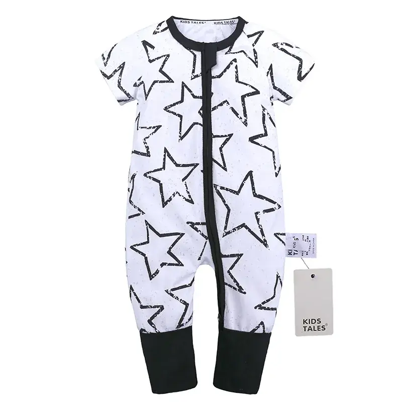Baby Bamboo Leaf Short Sleeve Jumpsuit