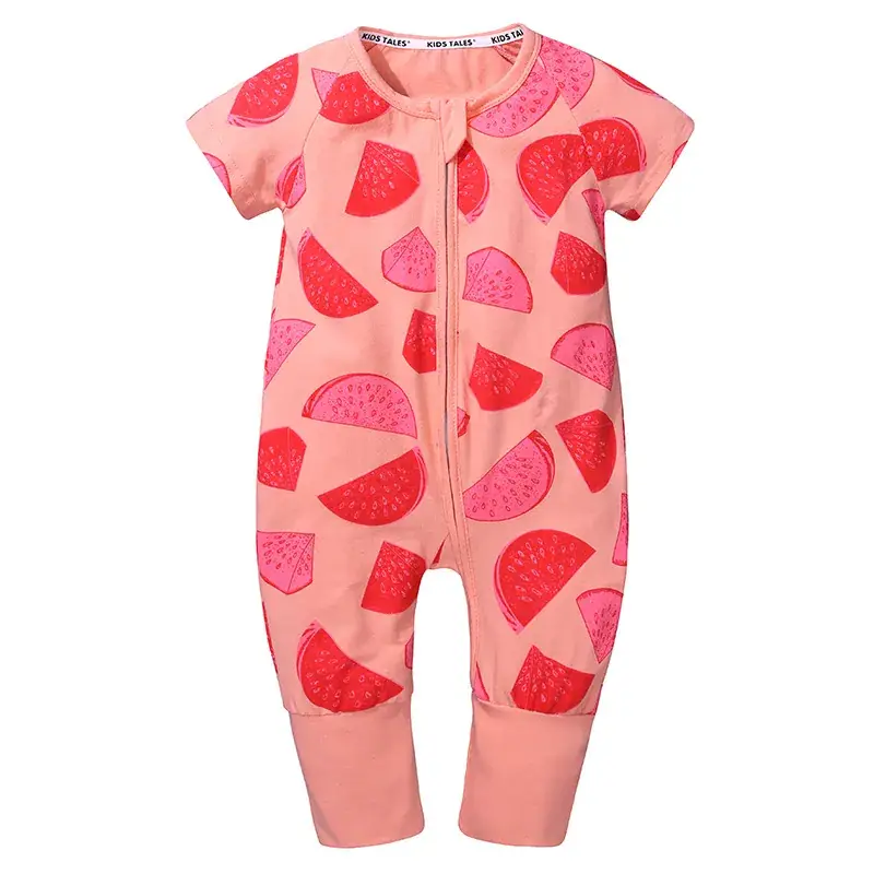 Baby Bamboo Leaf Short Sleeve Jumpsuit