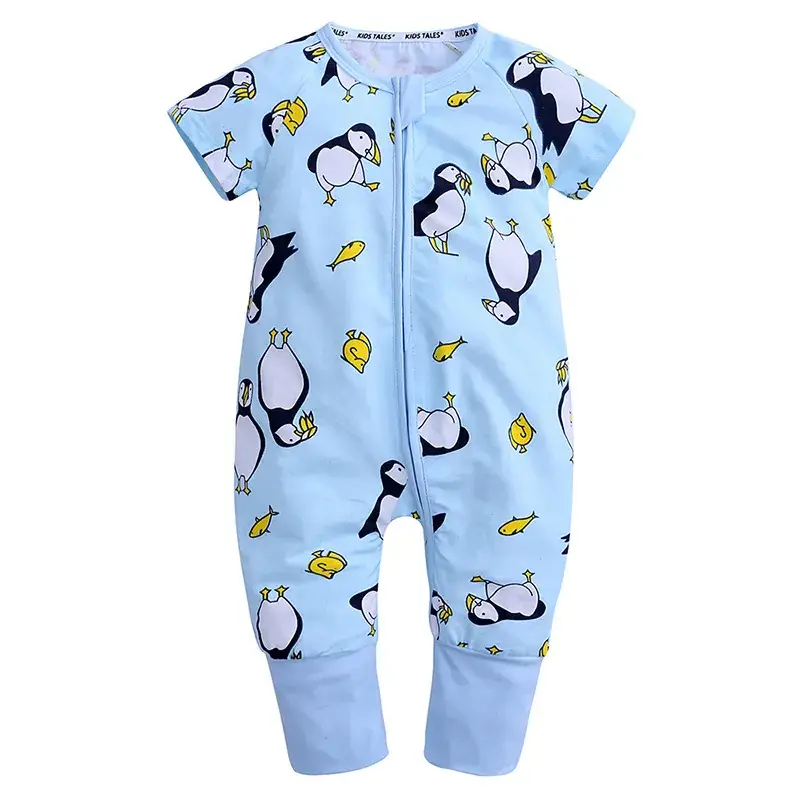 Baby Bamboo Leaf Short Sleeve Jumpsuit