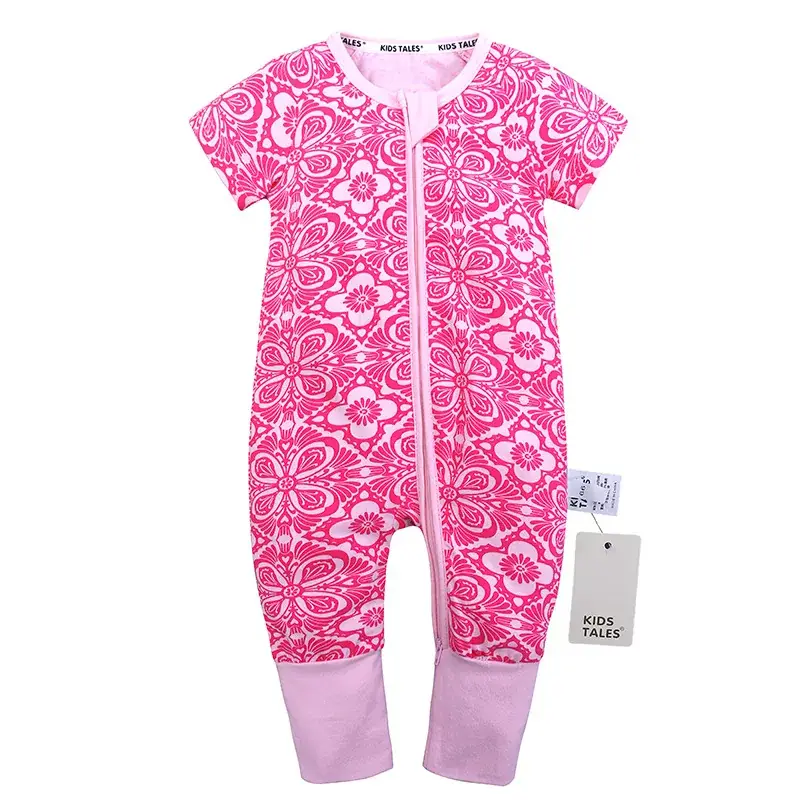 Baby Bamboo Leaf Short Sleeve Jumpsuit