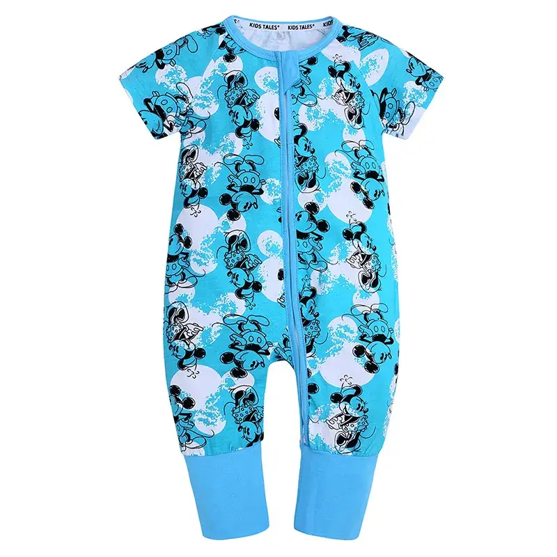 Baby Bamboo Leaf Short Sleeve Jumpsuit