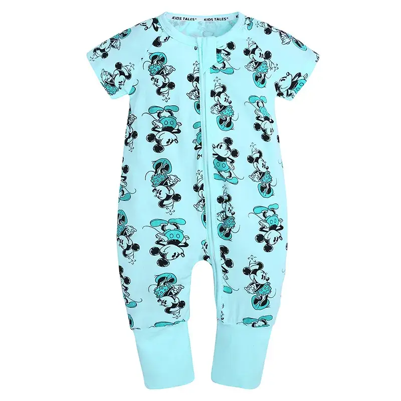 Baby Bamboo Leaf Short Sleeve Jumpsuit