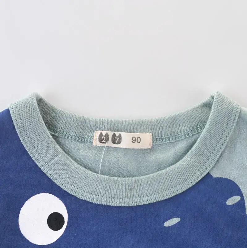 Kids Dinosaur T-Shirt Blue Yellow 2-Pack - Image 5