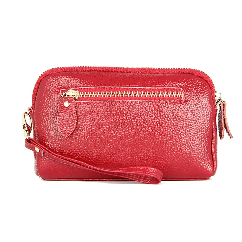 Women's Pink Leather Crossbody Bag with Chain Strap - Image 11
