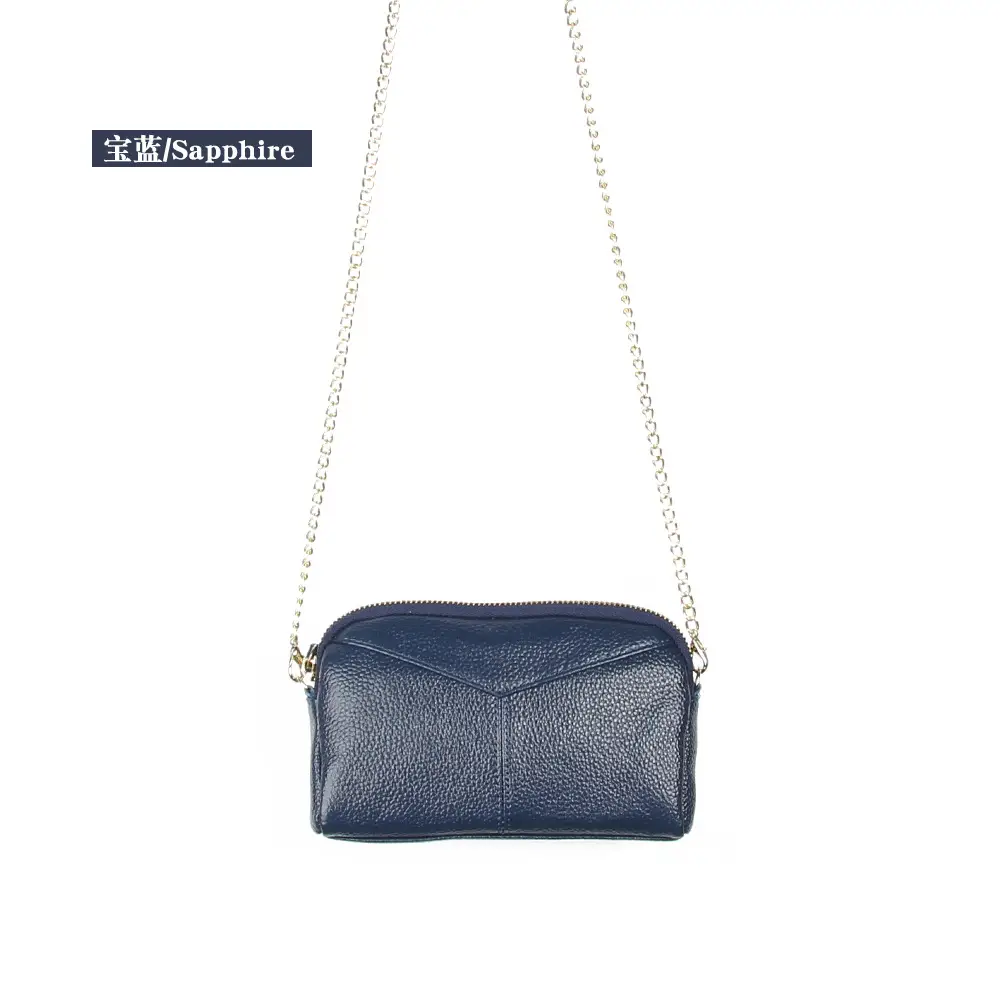 Women's Pink Leather Crossbody Bag with Chain Strap - Image 6