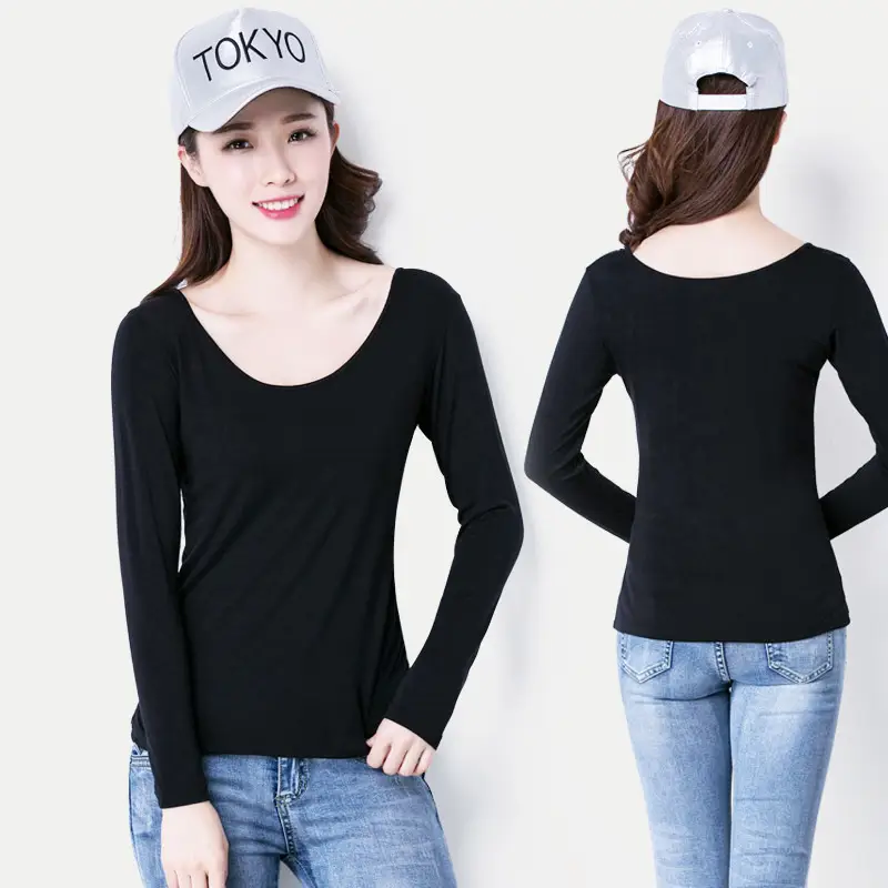 Women Long Sleeve Black T-Shirt Large Spring Autumn - Image 9