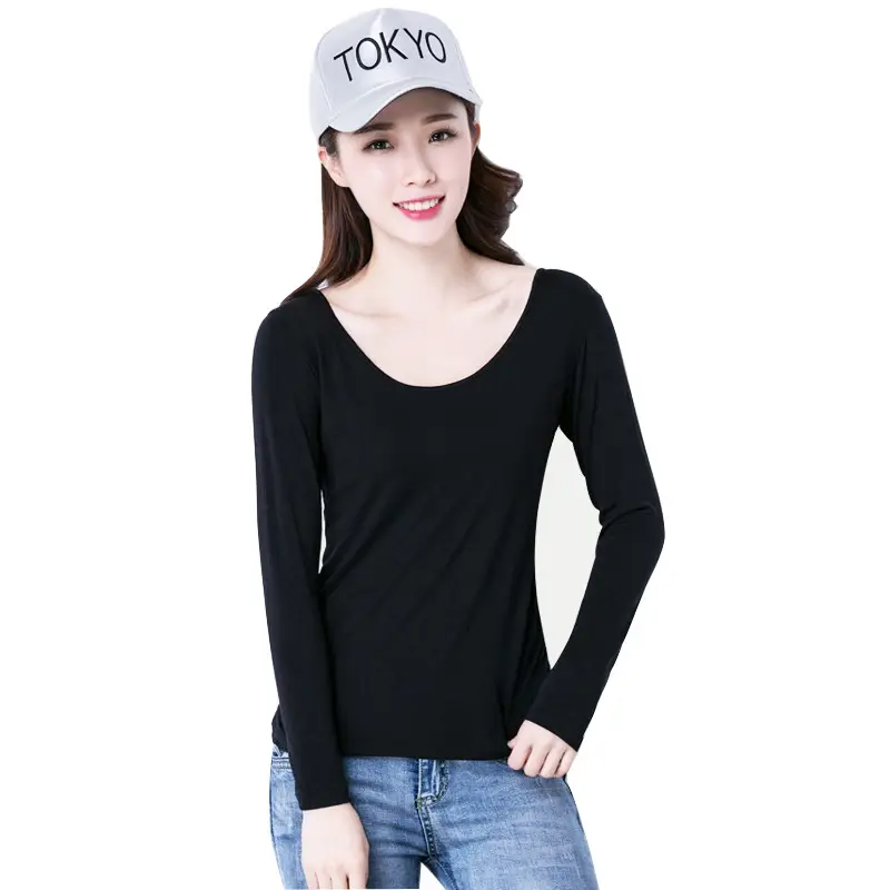 Women Long Sleeve Black T-Shirt Large Spring Autumn - Image 12