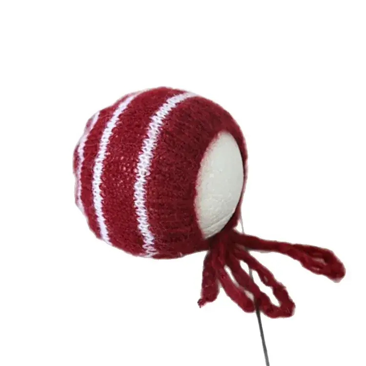 Red Embroidered Baby Head Hat for Photography Props - Image 6