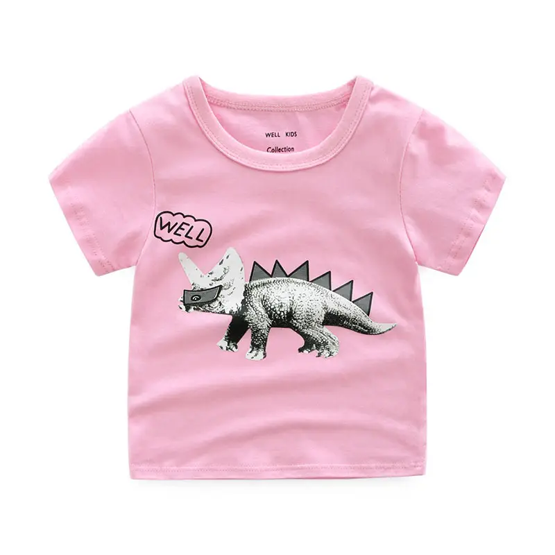 Kids White Dinosaur T-Shirt Set for Boys - Image 2