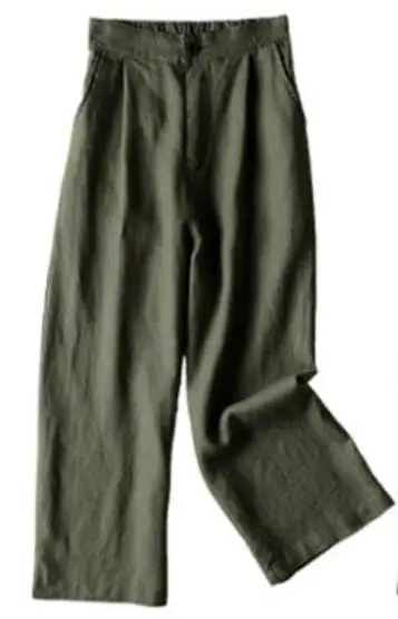 Women's White Linen Wide Leg Pants 2026