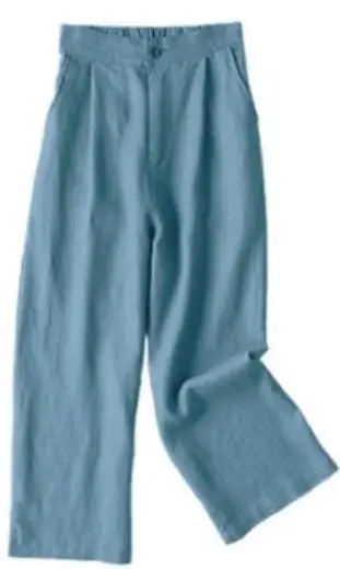Women's White Linen Wide Leg Pants 2026