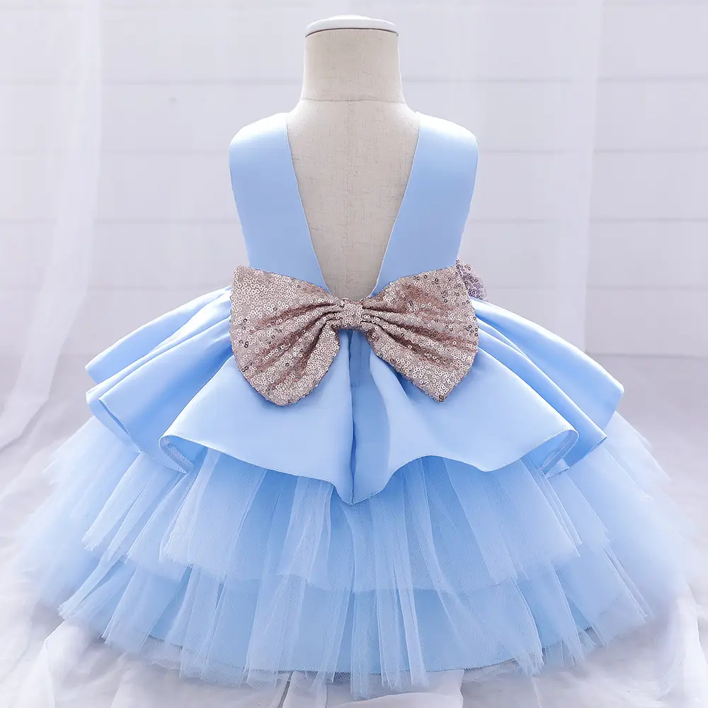 Red Tulle Bow Baby Dress for 1 Year Old - Image 4