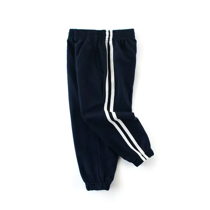 Navy White Stripes Boys Sports Pants Cotton