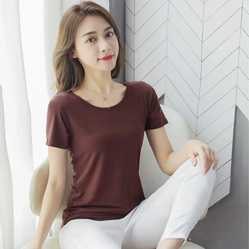 Women Grey Short Sleeve T-Shirt Summer 2025 - Image 5
