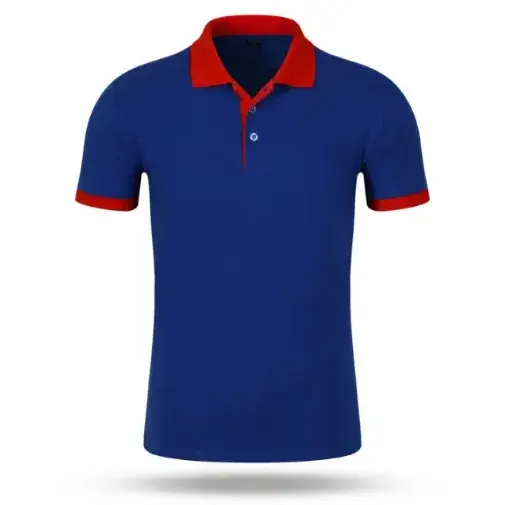 Men Polo Shirt Orange Collar Short Sleeve - Image 12