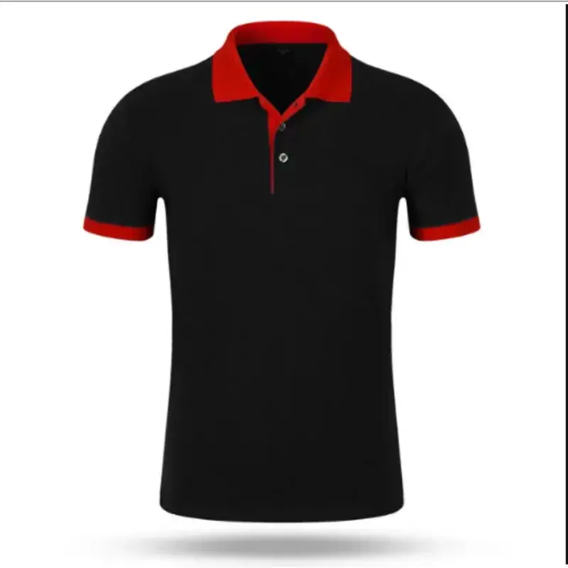 Men Polo Shirt Orange Collar Short Sleeve - Image 3
