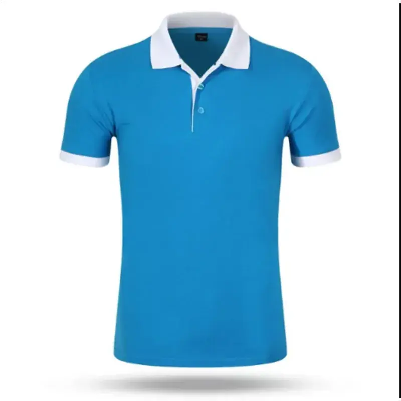 Men Polo Shirt Orange Collar Short Sleeve - Image 9
